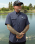 OUTDOORSMAN PERFORMANCE SHORT SLEEVE NAVY BUTTON UP - MENS
